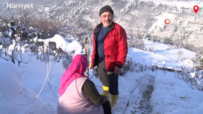 Sevdiği kadın için dağa 70 metrelik teleferik yaptı