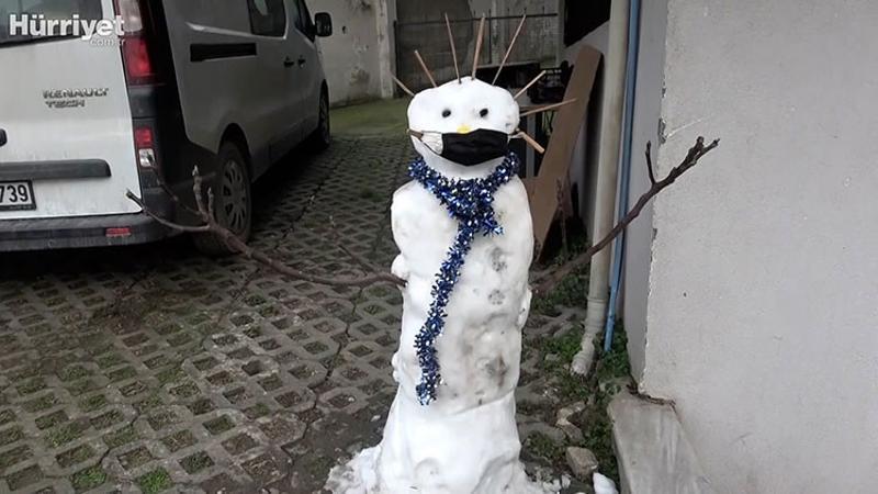 Kartal’da kardan adamı çalınan küçük kıza sürpriz