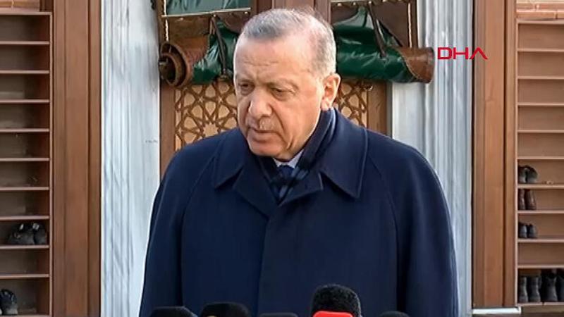 Cumhurbaşkanı Recep Tayyip Erdoğan, cuma namazı çıkışında soruları yanıtladı.