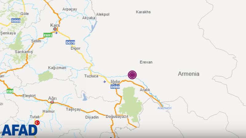 Ermenistan'daki 4.7 büyüklüğündeki deprem Iğdır'da da hissedildi