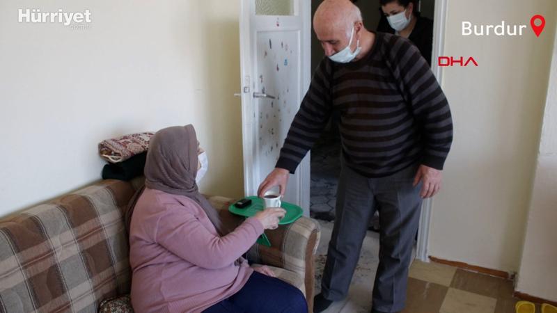 Eşinin görmeyen gözlerine göz, ayaklarına ayak oldu