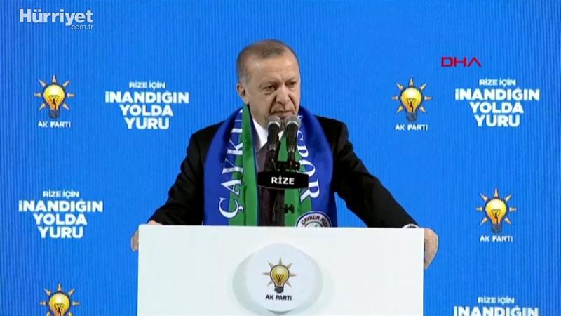 Cumhurbaşkanı Erdoğan, Rize 7. Olağan İl Kongresi'nde konuştu