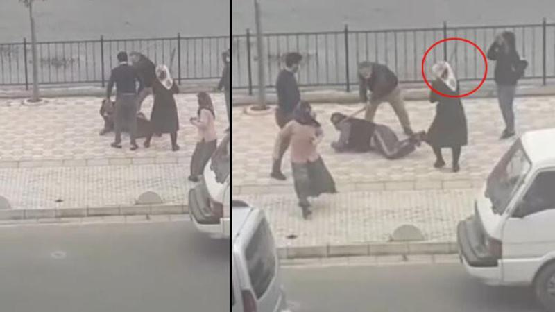 Giresun'da biri kadın 2 kişinin, yere yatırdıkları kişiyi sopayla dövdüğü anlar kamerada