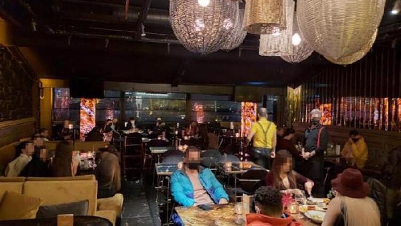 Şişli'de kısıtlama kurallarını ihlal eden restorana baskın anı