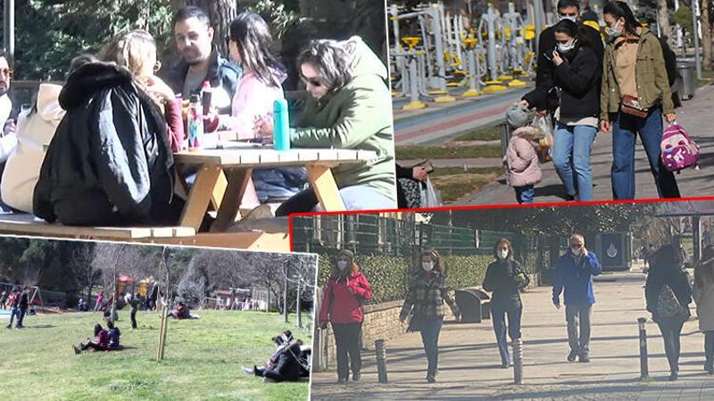 Kadıköy'de güneşli havayı gören vatandaşlar parklara akın etti