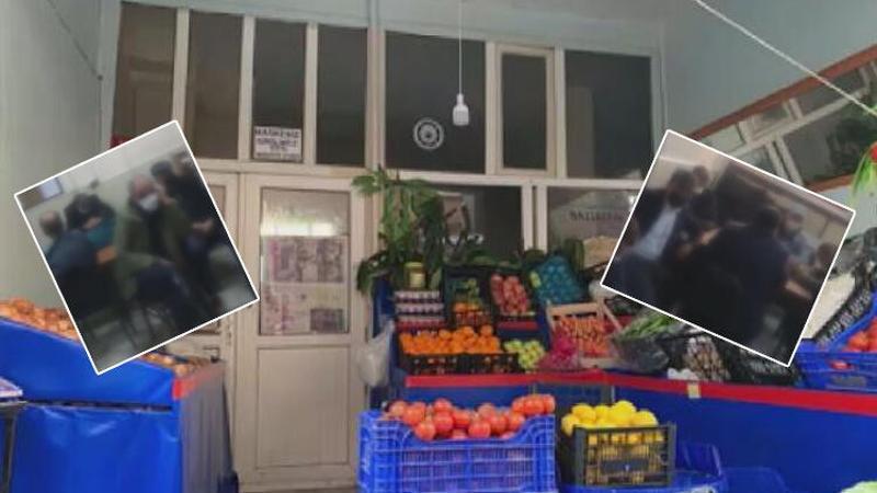 Kağıthane'de girişte manav olarak görünen kahvehaneye polis baskın yaptı