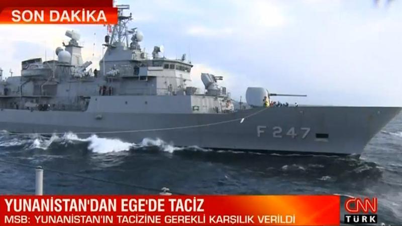 Yunan savaş uçaklarından Ege'de 'TCG Çeşme' gemisine taciz