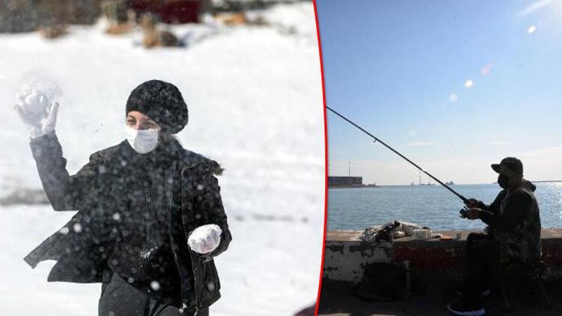 Toroslar'da kar, sahillerde güneş keyfi yaşanıyor