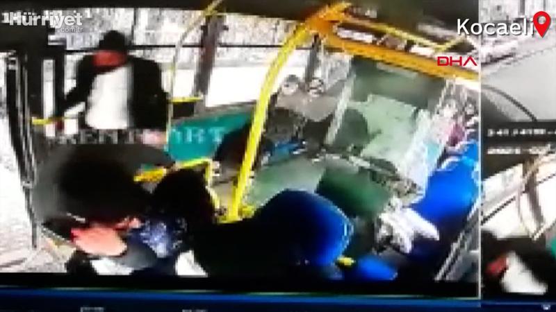HES kodu uyarısı yapan halk otobüsü şoförüne darp kamerada