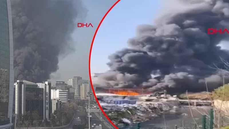 İstanbul Halkalı'da iş yerinde yangın