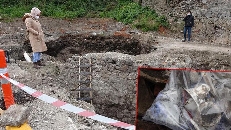 Trabzon'da otopark kazısında her yerden tarihi yapılar çıkıyor