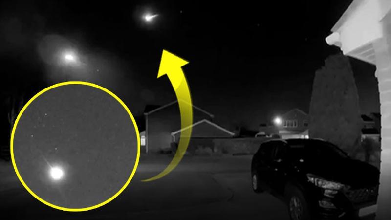 İngiltere'de dev meteorun düşüşü güvenlik kamerasına yansıdı