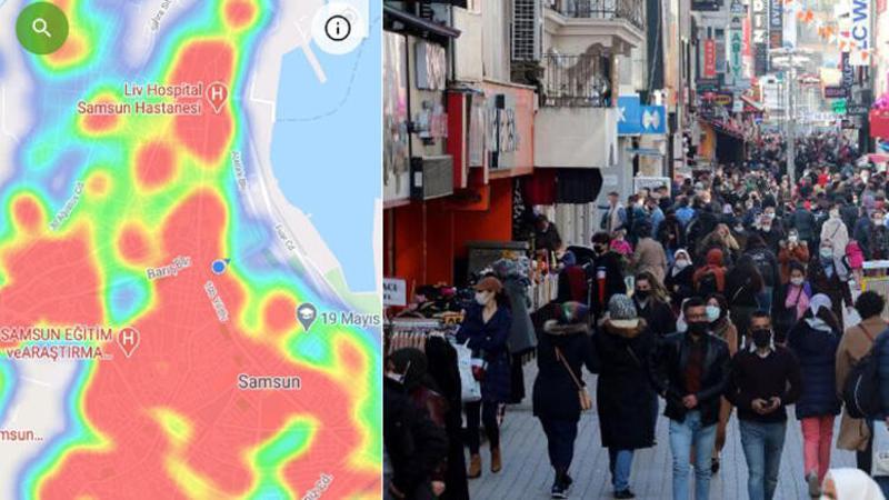 Samsun'da koronavirüs risk haritası yeniden 'kırmızı'