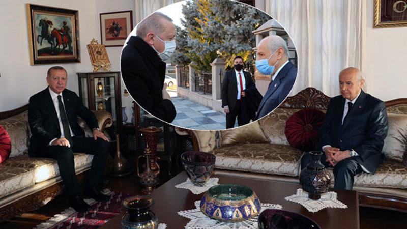 Cumhurbaşkanı Erdoğan, MHP Genel Başkanı Bahçeli'yi evinde ziyaret etti