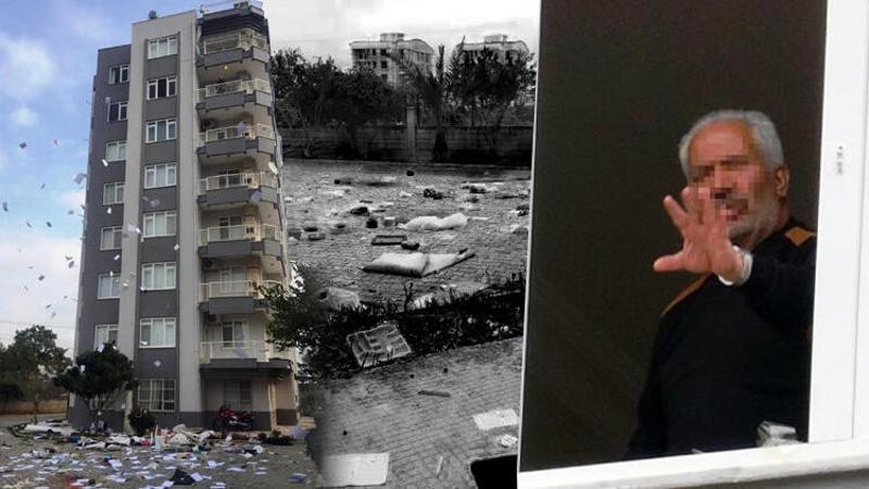 Antalya'da bir kişi eline geçeni balkondan attı