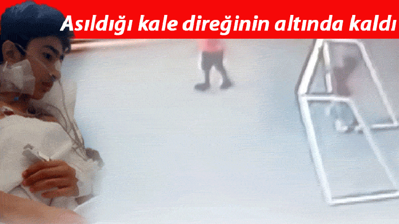 Okul bahçesinde maç yaparken asıldığı kale direğinin altında kaldı