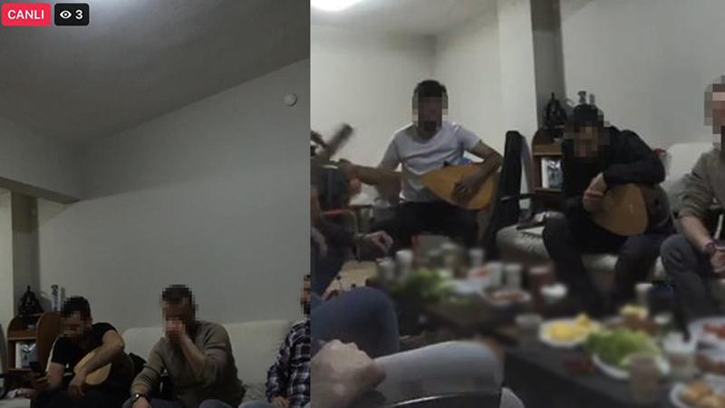 Bursa'da kısıtlamaya rağmen eğlence; canlı yayın yapınca yakalandılar