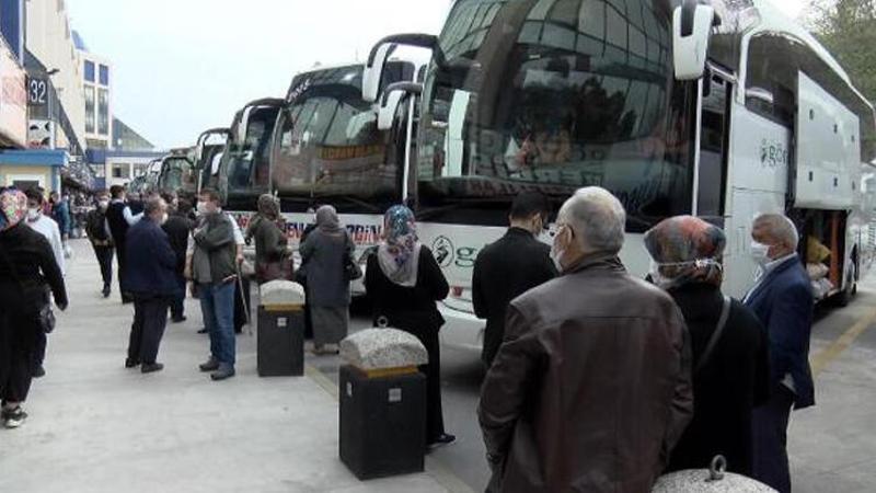 Tam kapanma öncesi otogarlarda yoğunluk