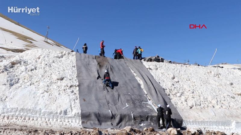 Palandöken'de 61 bin metreküp kar saklanacak