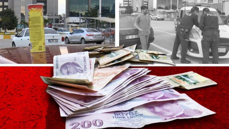 Aracının üzerinde para dolu cips kutusu bulan hemşire, polise teslim etti