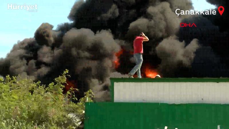 Çanakkale'de panik anları! Dumanlar yükseliyor...
