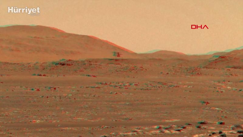 Mars helikopteri Ingenuity'nin üçüncü uçuşunun 3D videosu yayınlandı