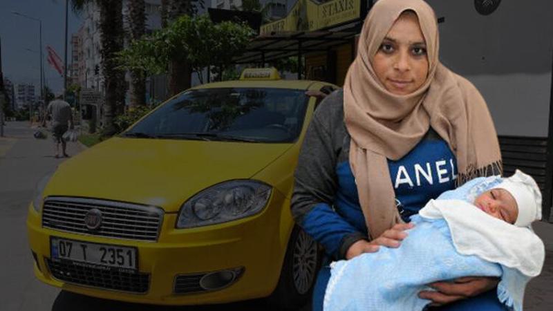 Suriyeli anne, bebeğini doğum için bindiği takside dünyaya getirdi