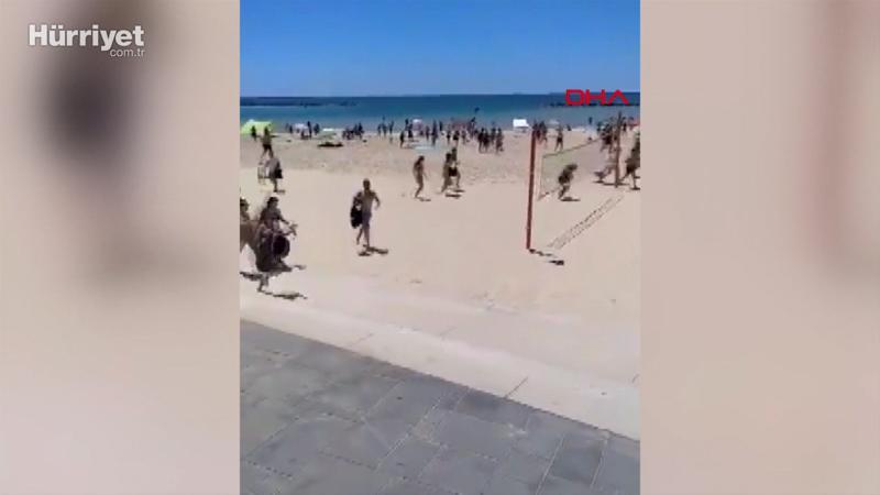İsrail'de plajdaki halk sığınaklara koştu
