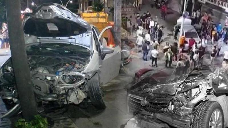 Sultangazi'de feci kaza! Otomobile, motosiklete, ağaca çarptı