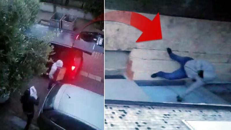Pişkin hırsızlar kamerada! Komşular inip müdahale etmesin diye kapıyı tuttular