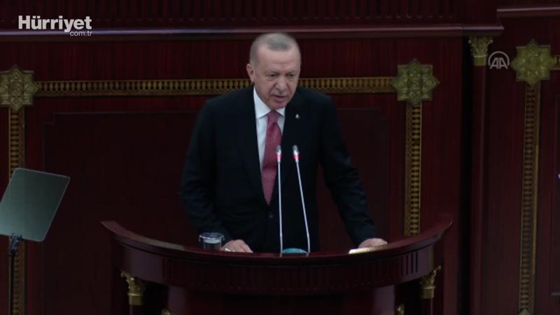Cumhurbaşkanı Erdoğan, Azerbaycan Milli Meclisine hitap etti