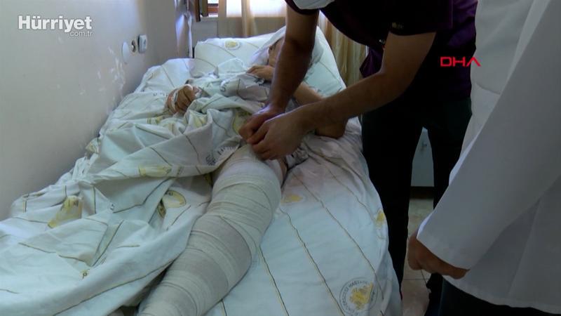72 yaşındaki hastanın uyluğundan 5 kilo tümör çıktı