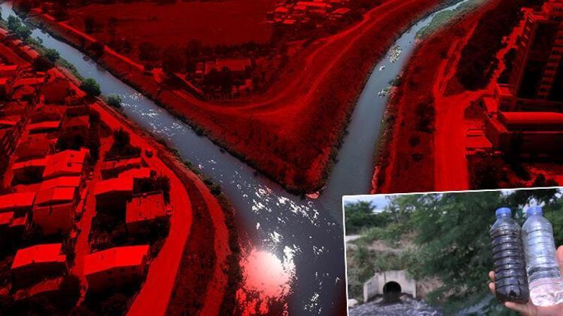 Nilüfer Çayı, atıklar nedeniyle siyaha büründü