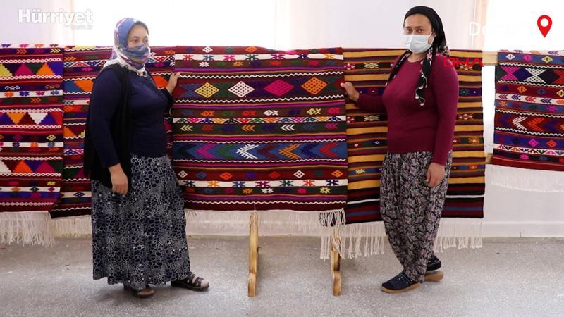 İlmek ilmek dokudukları kilimler gelir kapısı oldu