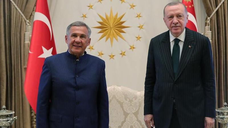Cumhurbaşkanı Erdoğan, Tataristan Cumhurbaşkanı Minnihanov ile görüştü
