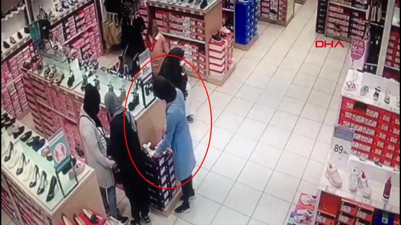 Mağazalarda yankesicilik anları kamerada
