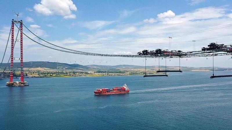 1915 Çanakkale Köprüsü'nde ilk mega tabliye blok montajı yapıldı