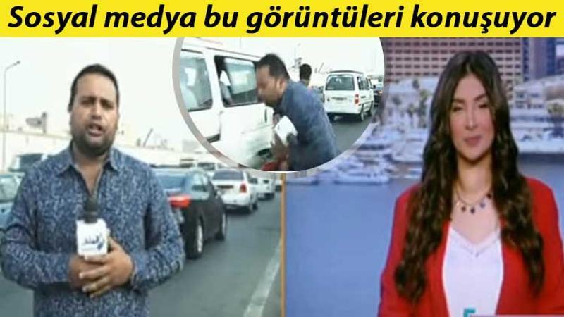 Yayın sırasında motosiklet çarptı! O anlar saniye saniye kamerada