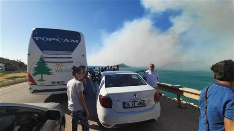 Mersin'in Silifke ilçesinde çıkan orman yangınına müdahale ediliyor