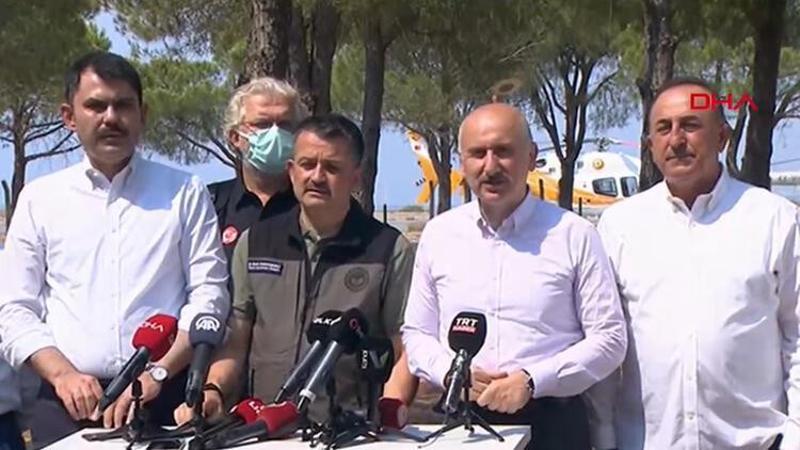 Bakanlar, yangınla mücadelede son bilgileri paylaştı
