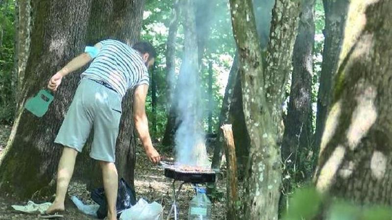 Yasak olmasına rağmen Belgrad Ormanı'nda mangal yaktılar