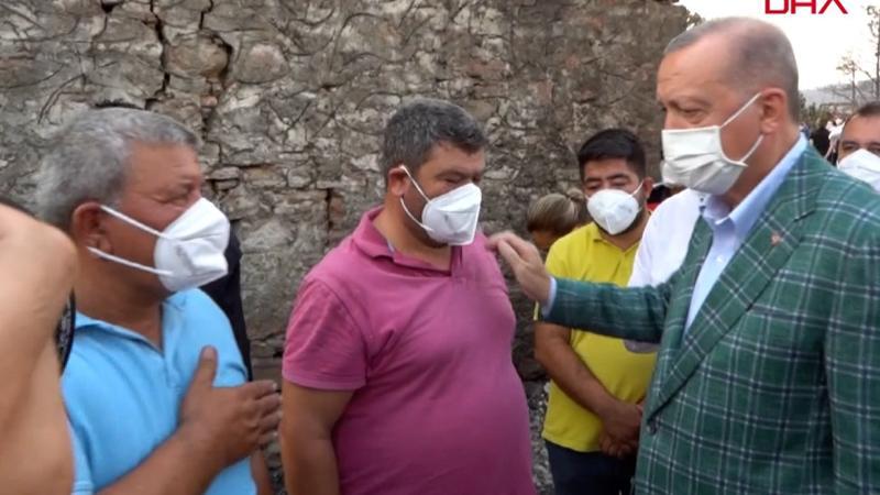Cumhurbaşkanı Erdoğan, Kalemler köyünde incelemelerde bulundu