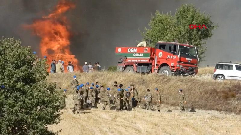 Denizli'deki yangın yerleşim yerlerini tehdit ediyor