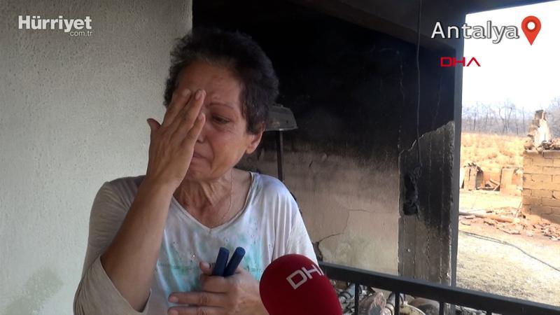 Yanan ağaçlara bakınca gözyaşlarını tutamadı