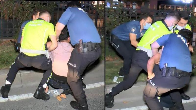 Sarıyer'de başkasının ehliyetiyle yakalanan sürücü polise zor anlar yaşattı
