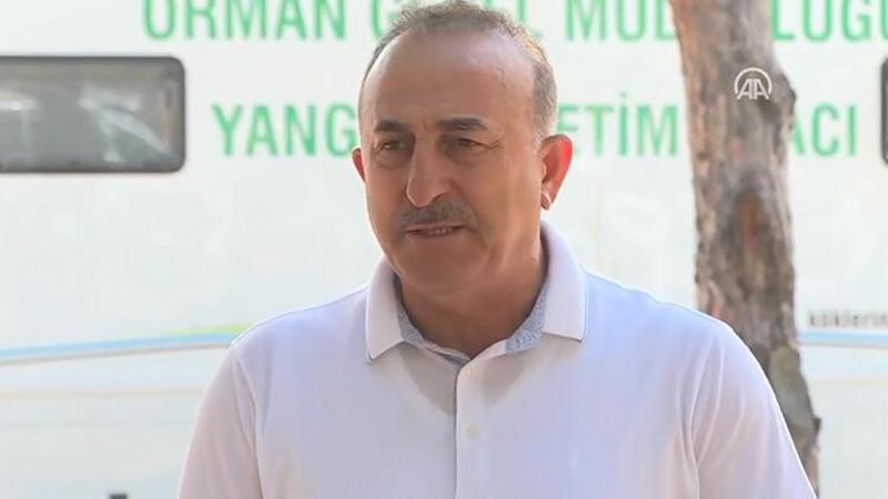 Dışişleri Bakanı Çavuşoğlu'ndan orman yangını bölgesinde açıklamalar