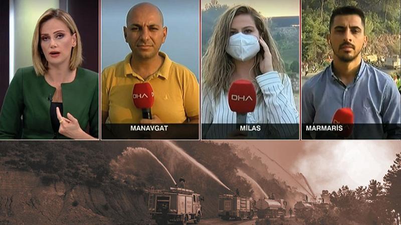 Manavgat, Milas ve Marmaris'te yangınlarda son durumu canlı yayında açıkladılar