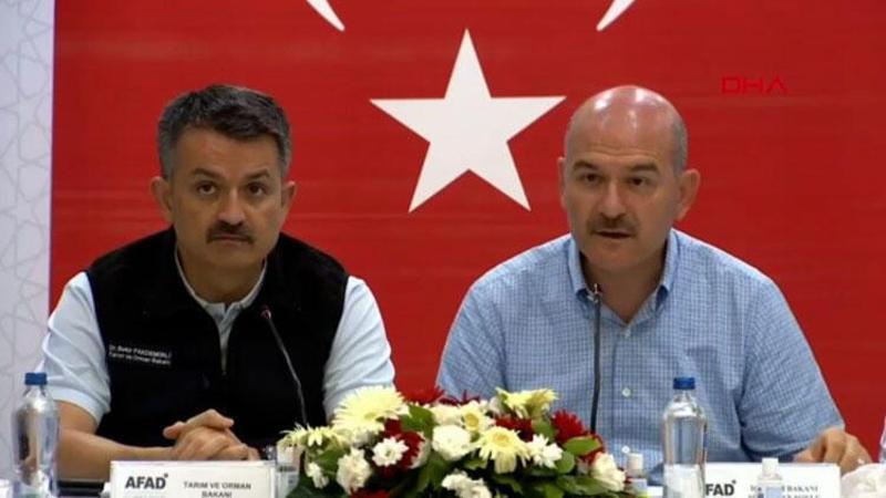 Bakanlar Bekir Pakdemirli ve Süleyman Soylu, Marmaris'te açıklamalarda bulundu