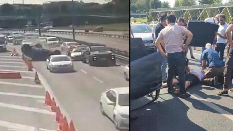 Avrasya Tüneli girişindeki kaza kamerada