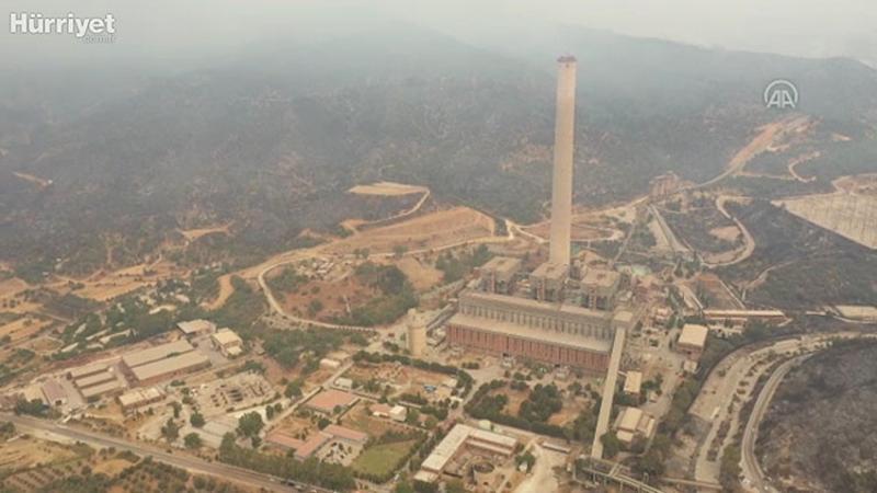 Kemerköy Termik Santrali'ndeki yangın ana binaya sıçramadan kontrol altına alındı